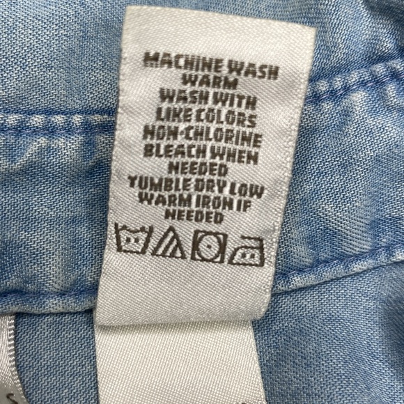 Vintage Emma James Draped Denim Midi Button-Down Shirt Dress - Picture 6 of 6